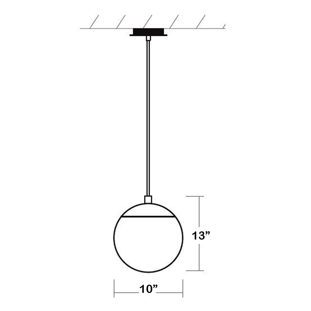Suspension LED Globe en Acier et Verre