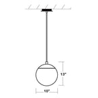 Suspension LED Globe en Acier et Verre
