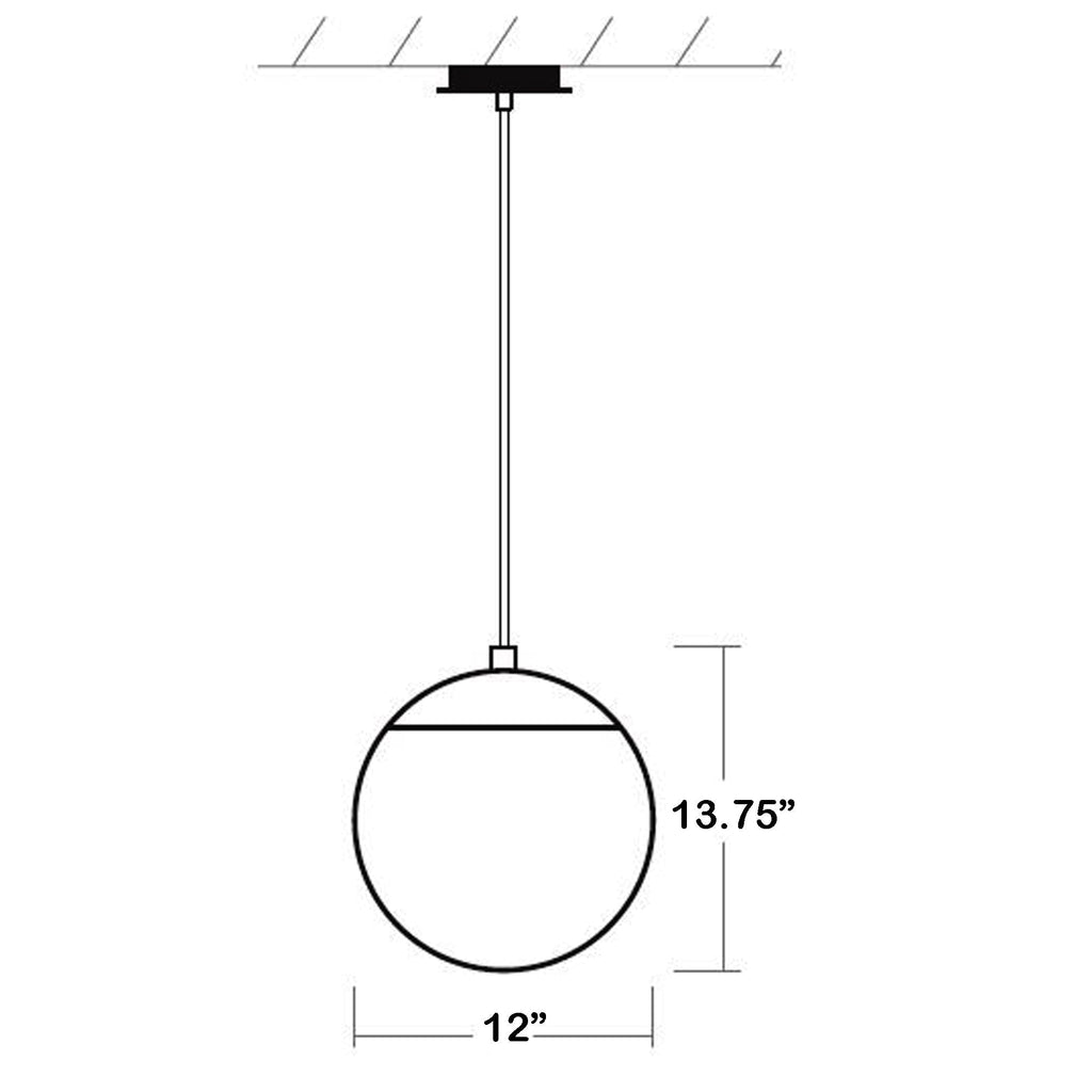Suspension LED Globe en Acier et Verre