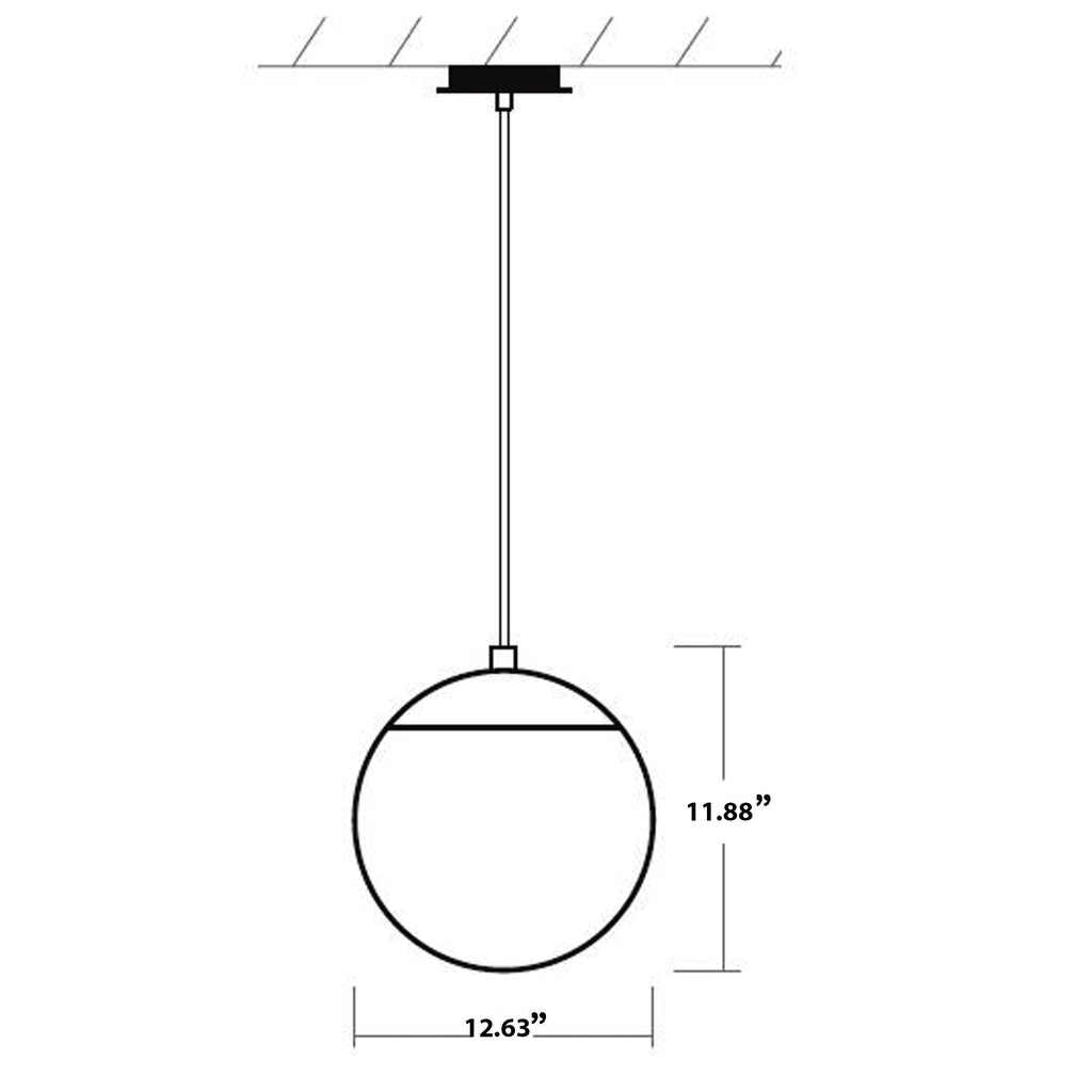 Suspension LED Globe en Acier et Verre