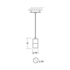 Suspension LED cylindrique en verre bullé transparent