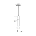 Suspension LED cylindrique en verre bullé transparent