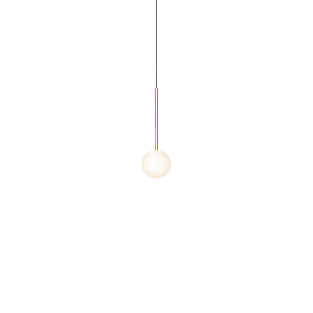 Suspension LED minimaliste, chaude et discrète, sphère en acier, verre et aluminium