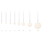 Suspension LED minimaliste, chaude et discrète, sphère en acier, verre et aluminium