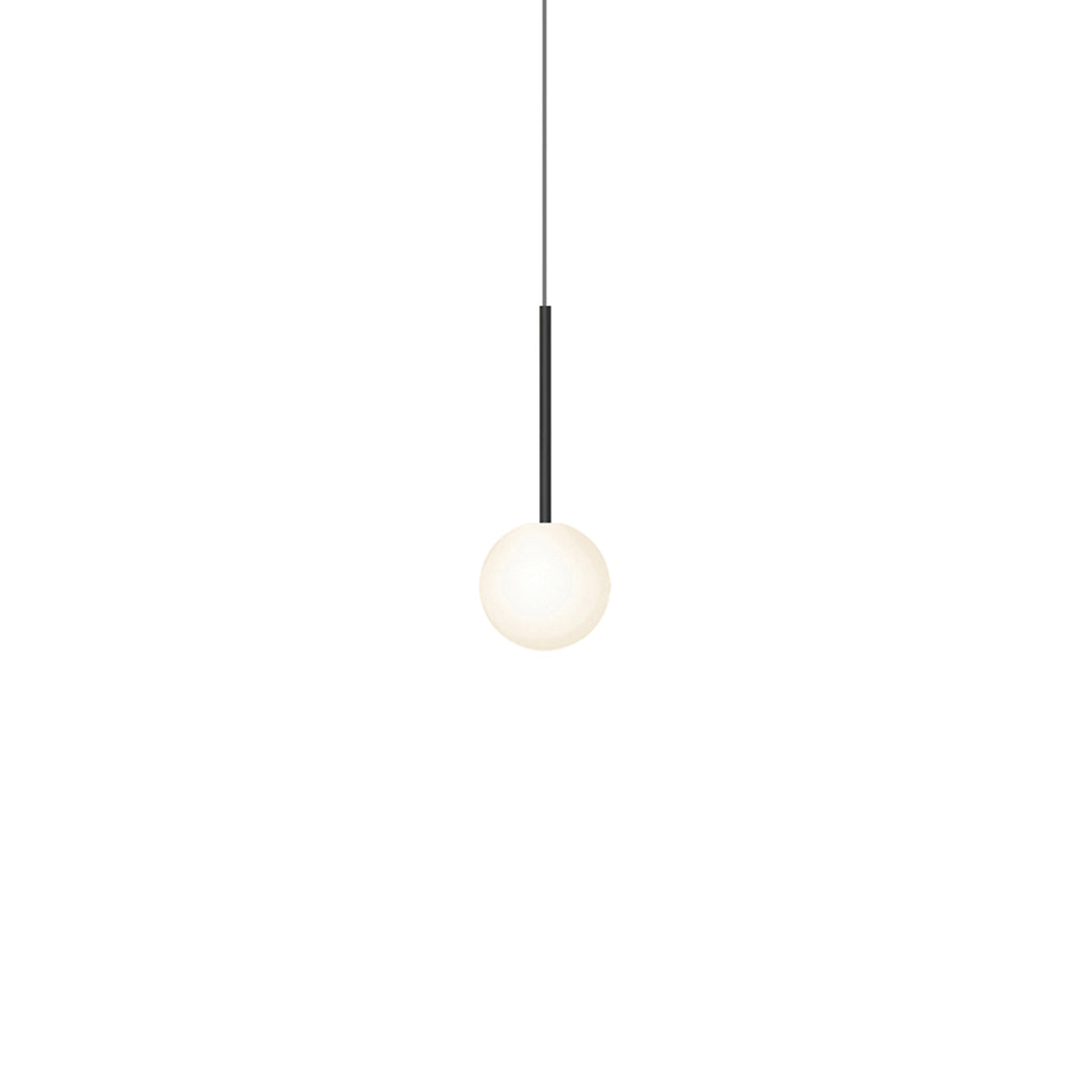 Suspension LED minimaliste, chaude et discrète, sphère en acier, verre et aluminium
