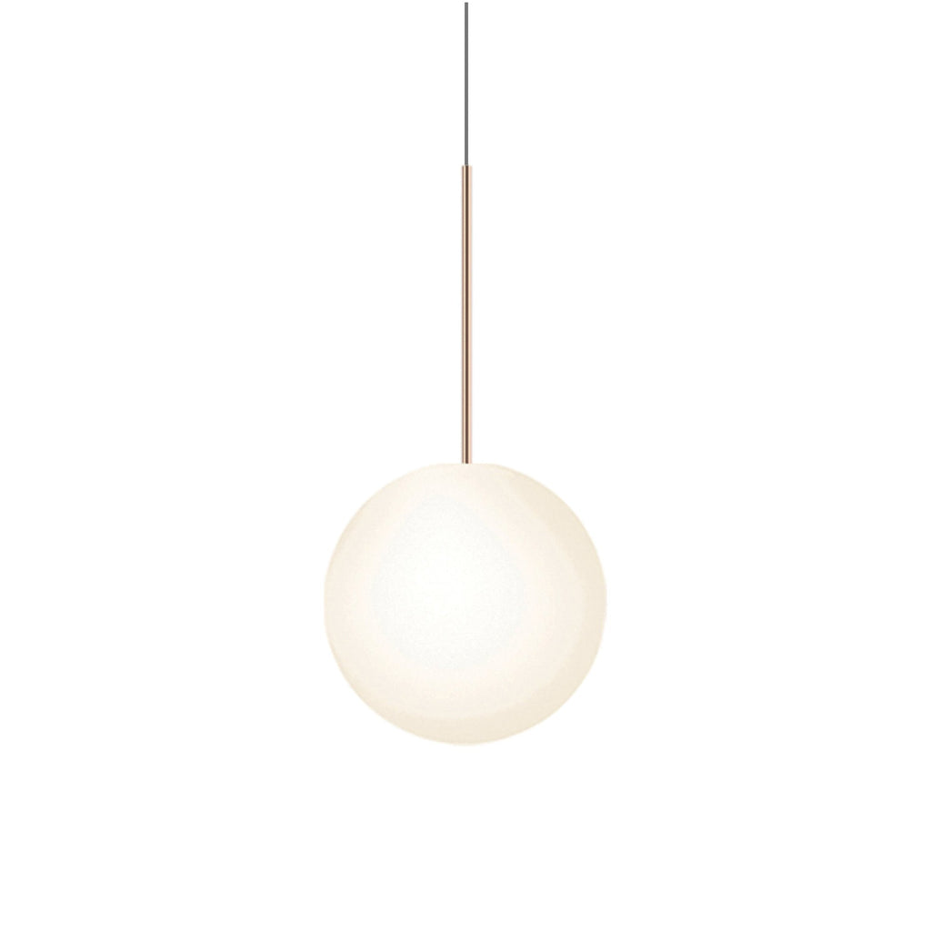 Suspension LED minimaliste, chaude et discrète, sphère en acier, verre et aluminium