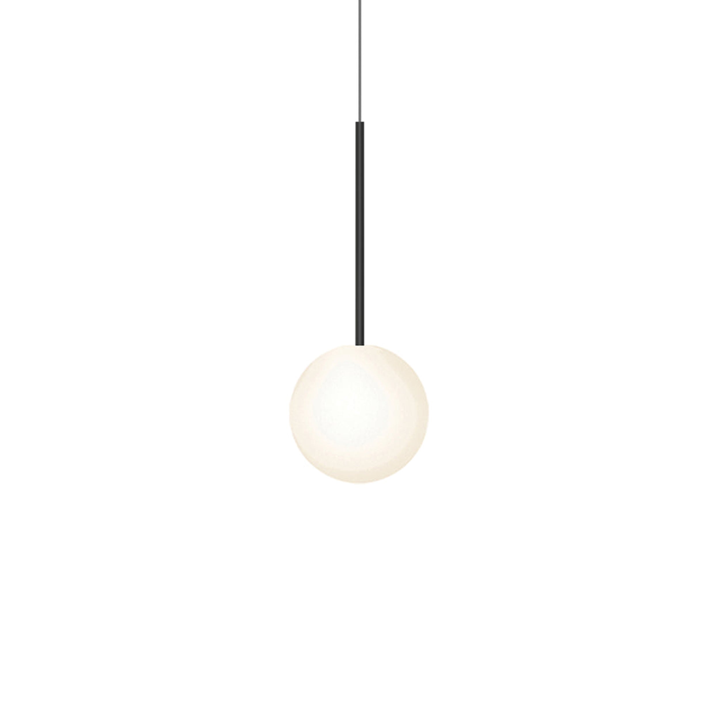 Suspension LED minimaliste, chaude et discrète, sphère en acier, verre et aluminium