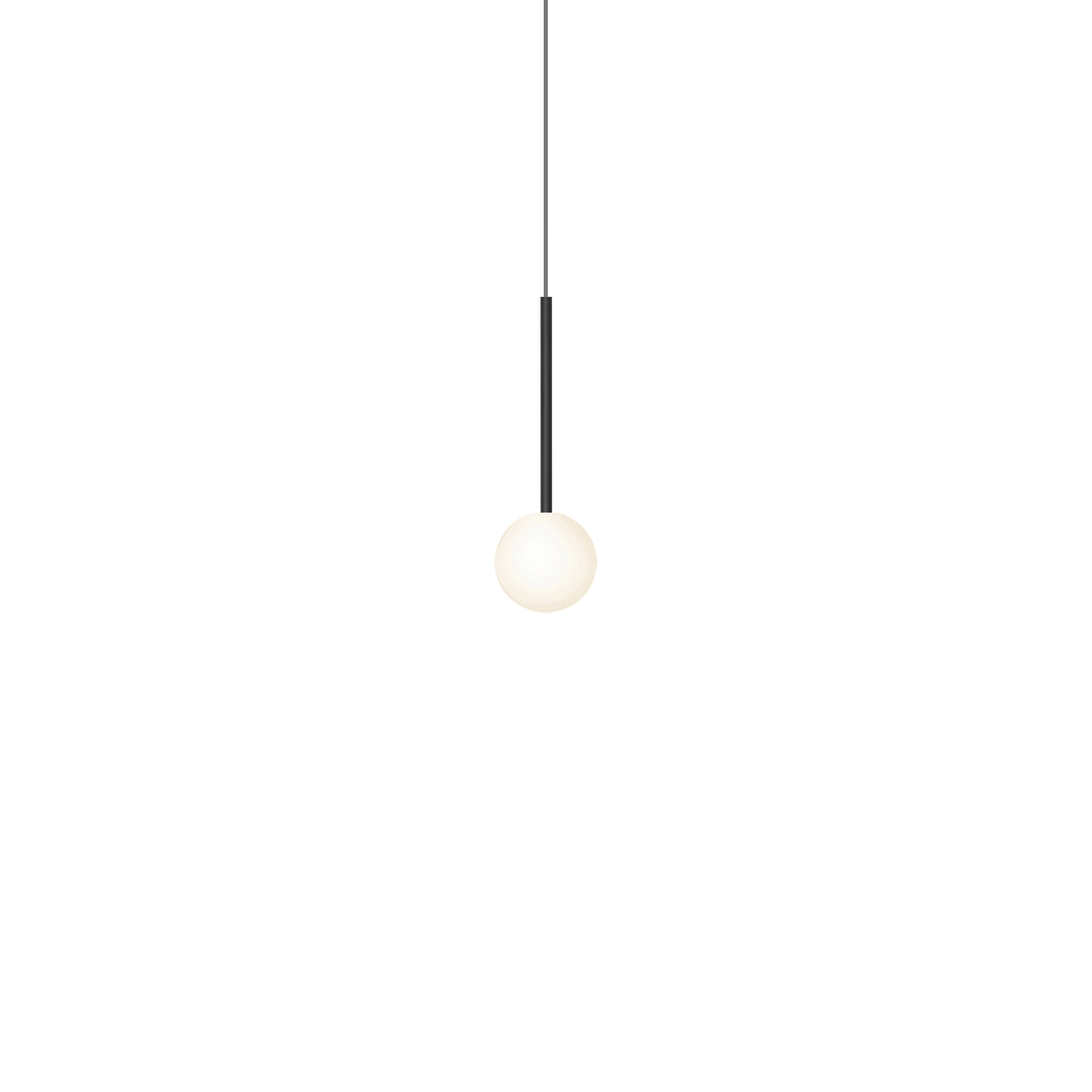 Suspension LED minimaliste, chaude et discrète, sphère en acier, verre et aluminium
