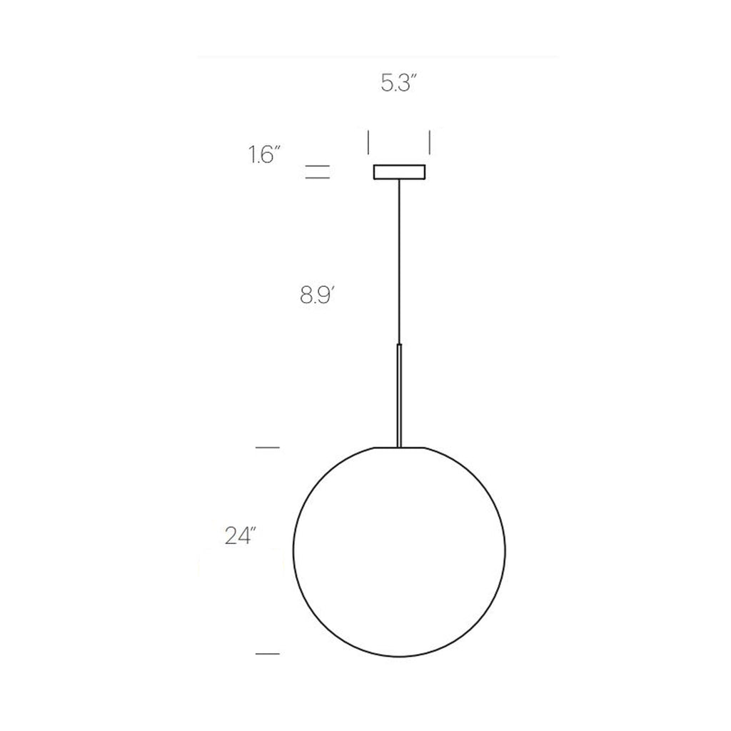 Suspension LED minimaliste, chaude et discrète, sphère en acier, verre et aluminium