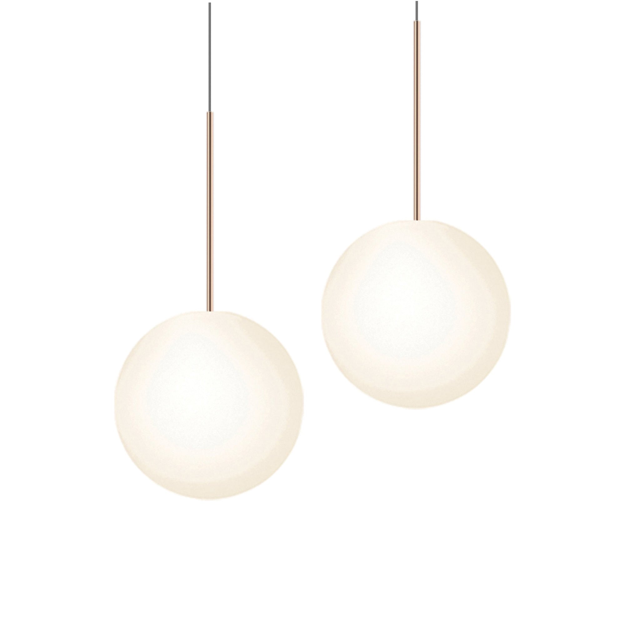 Suspension LED minimaliste, chaude et discrète, sphère en acier, verre et aluminium