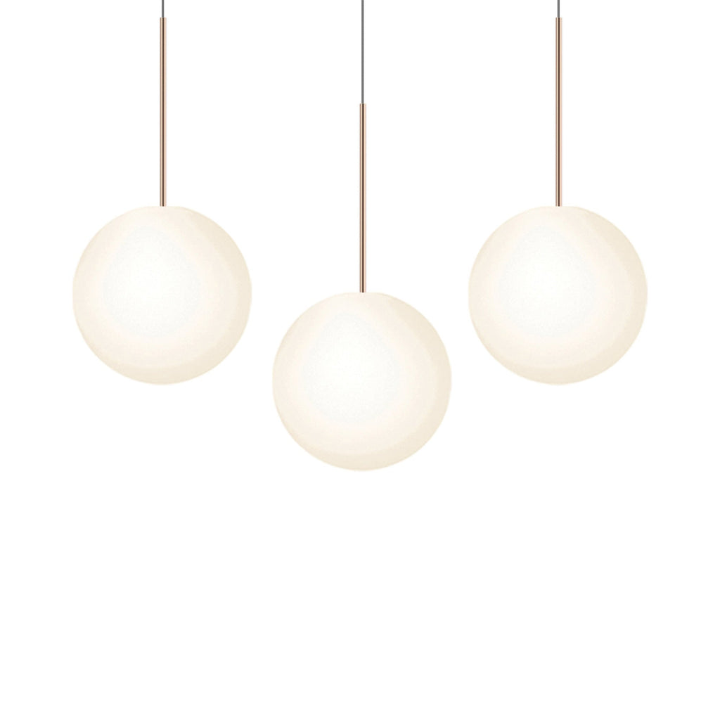 Suspension LED minimaliste, chaude et discrète, sphère en acier, verre et aluminium