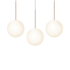 Suspension LED minimaliste, chaude et discrète, sphère en acier, verre et aluminium