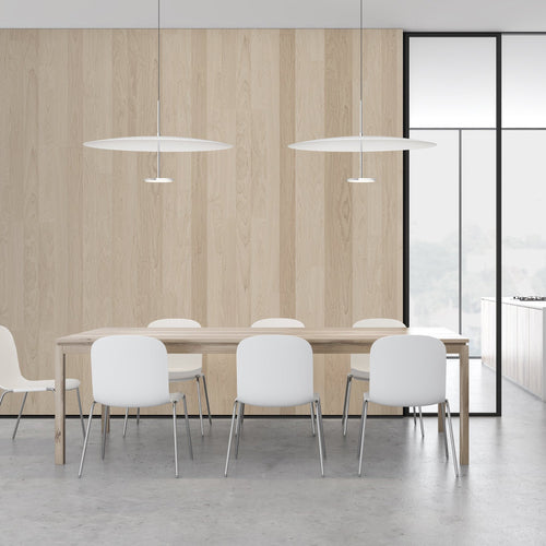 Suspension LED rétro en aluminium et tissu