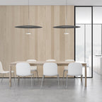 Suspension LED rétro en aluminium et tissu