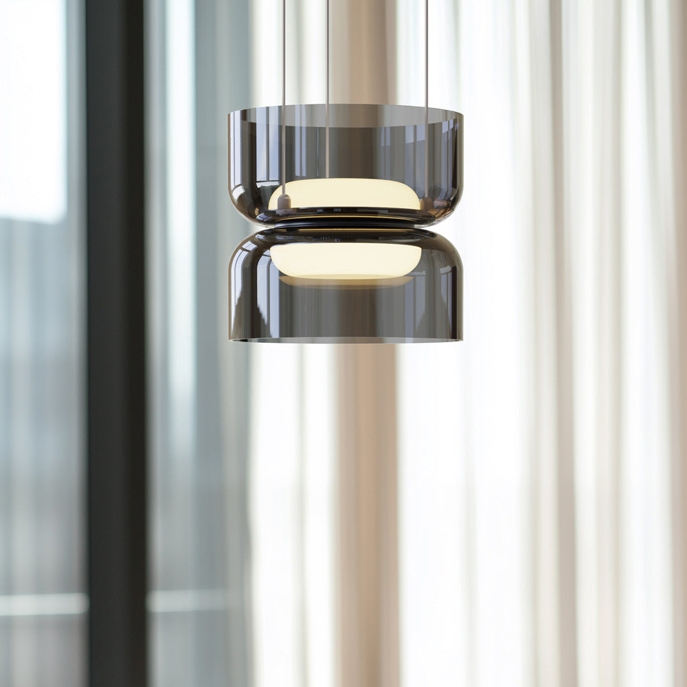 Mini suspension LED dôme en verre éclairage haut et bas