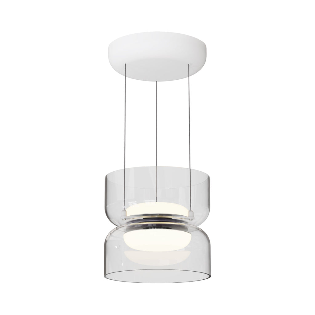 Mini suspension LED dôme en verre éclairage haut et bas