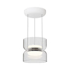 Mini suspension LED dôme en verre éclairage haut et bas