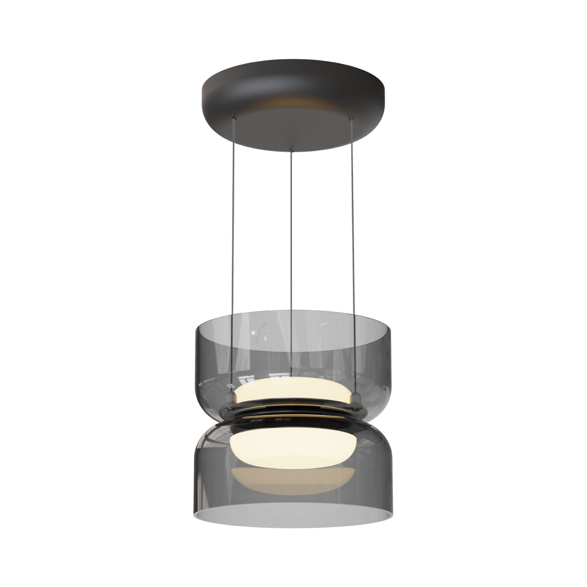 Mini suspension LED dôme en verre éclairage haut et bas