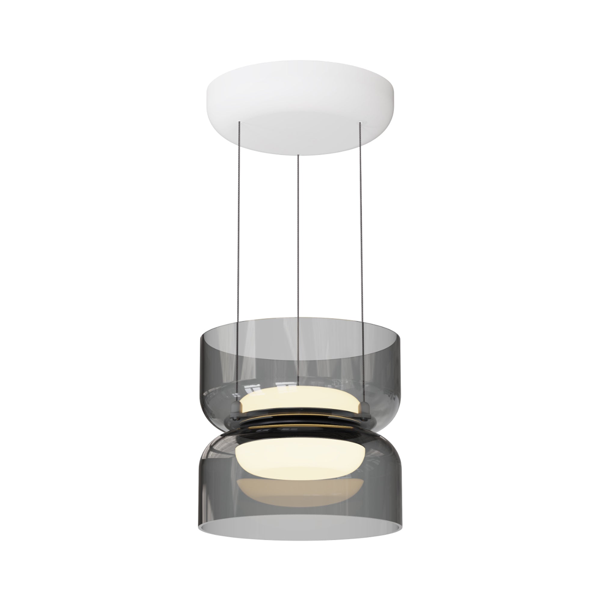 Mini suspension LED dôme en verre éclairage haut et bas