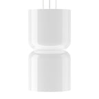 Suspension LED tambour haut/bas en verre opale soufflé