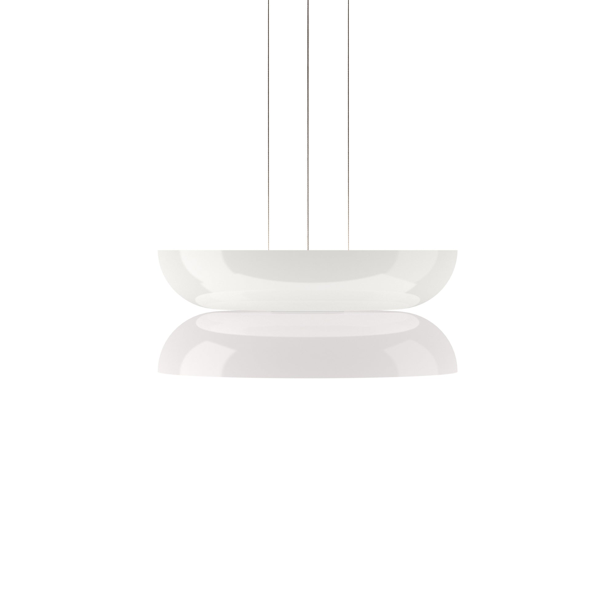 Suspension LED tambour haut/bas en verre opale soufflé