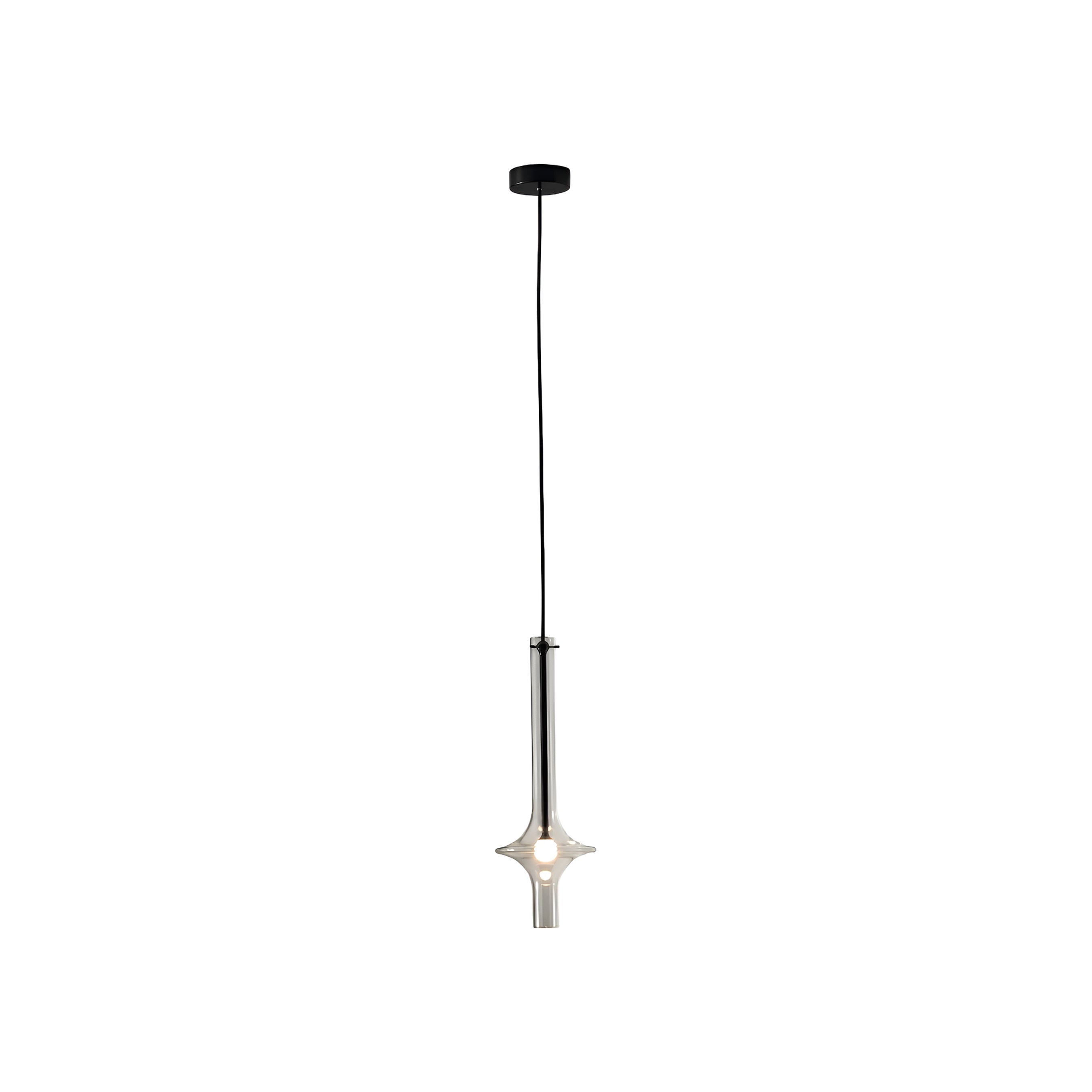 Suspension LED en tige de verre luminescente