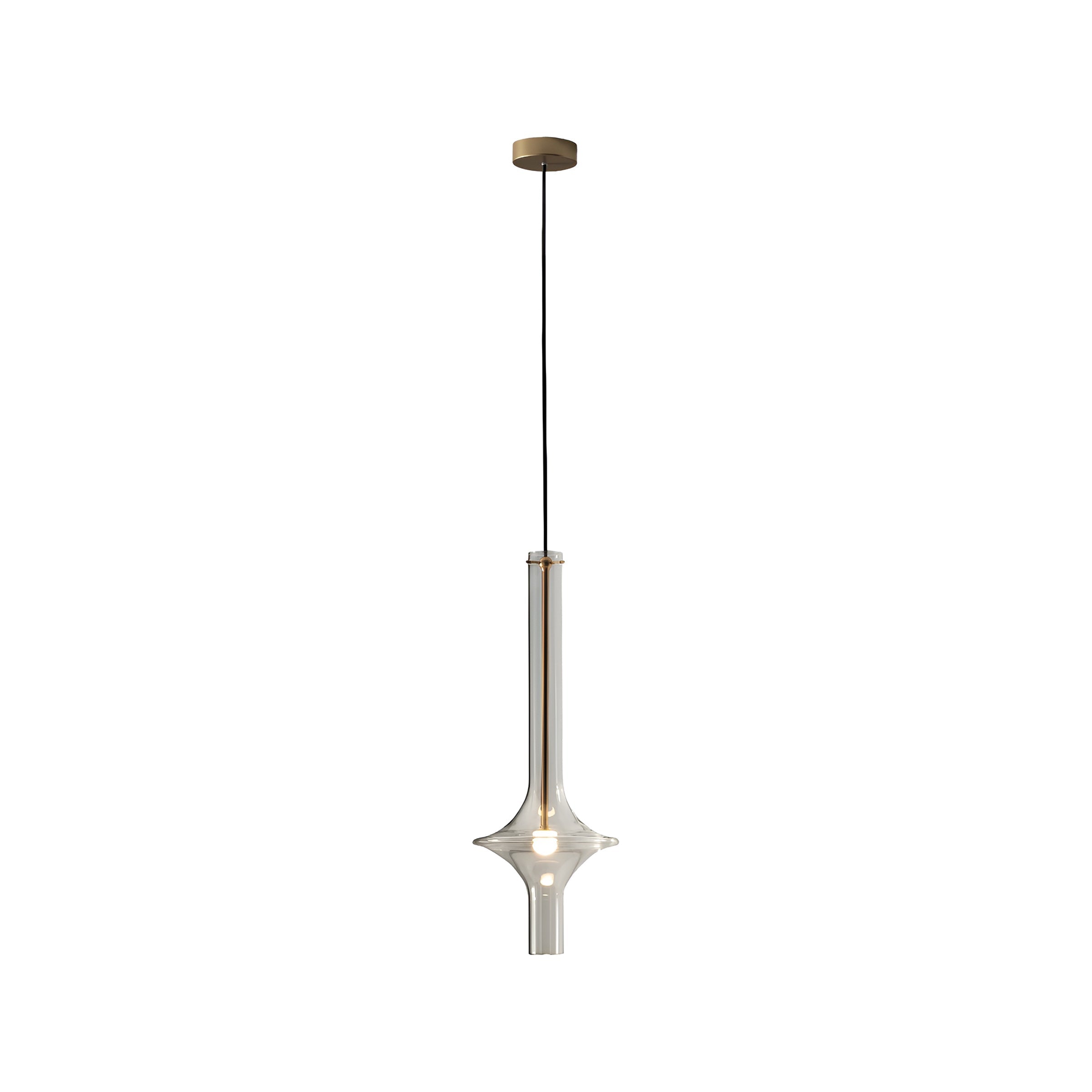 Suspension LED en tige de verre luminescente