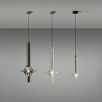 Suspension LED en tige de verre luminescente