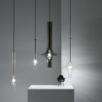 Suspension LED en tige de verre luminescente
