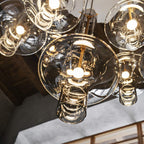 Suspension LED en tige de verre luminescente