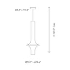 Suspension LED en tige de verre luminescente