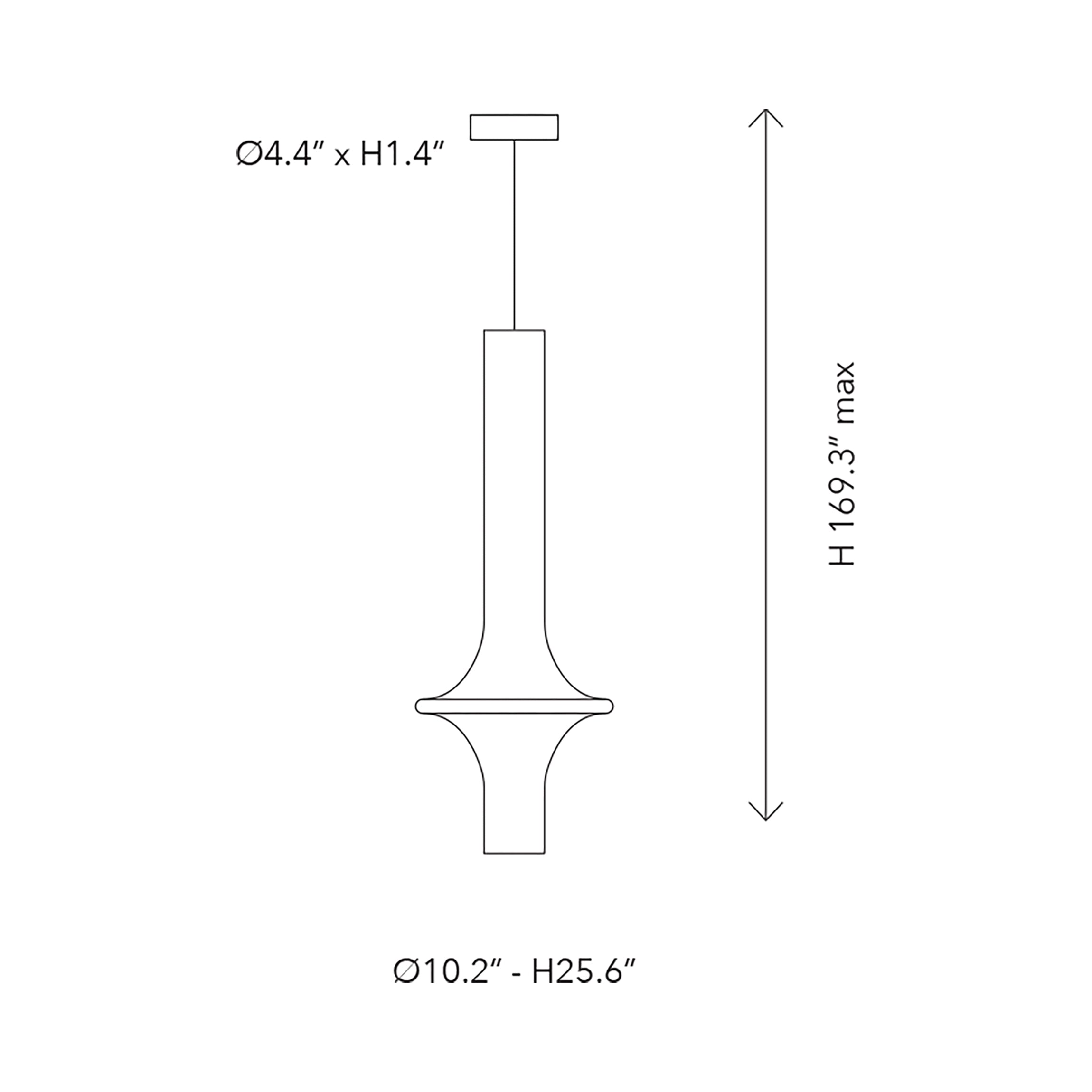 Suspension LED en tige de verre luminescente