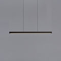 Suspension LED minimaliste linéaire en aluminium et bois.