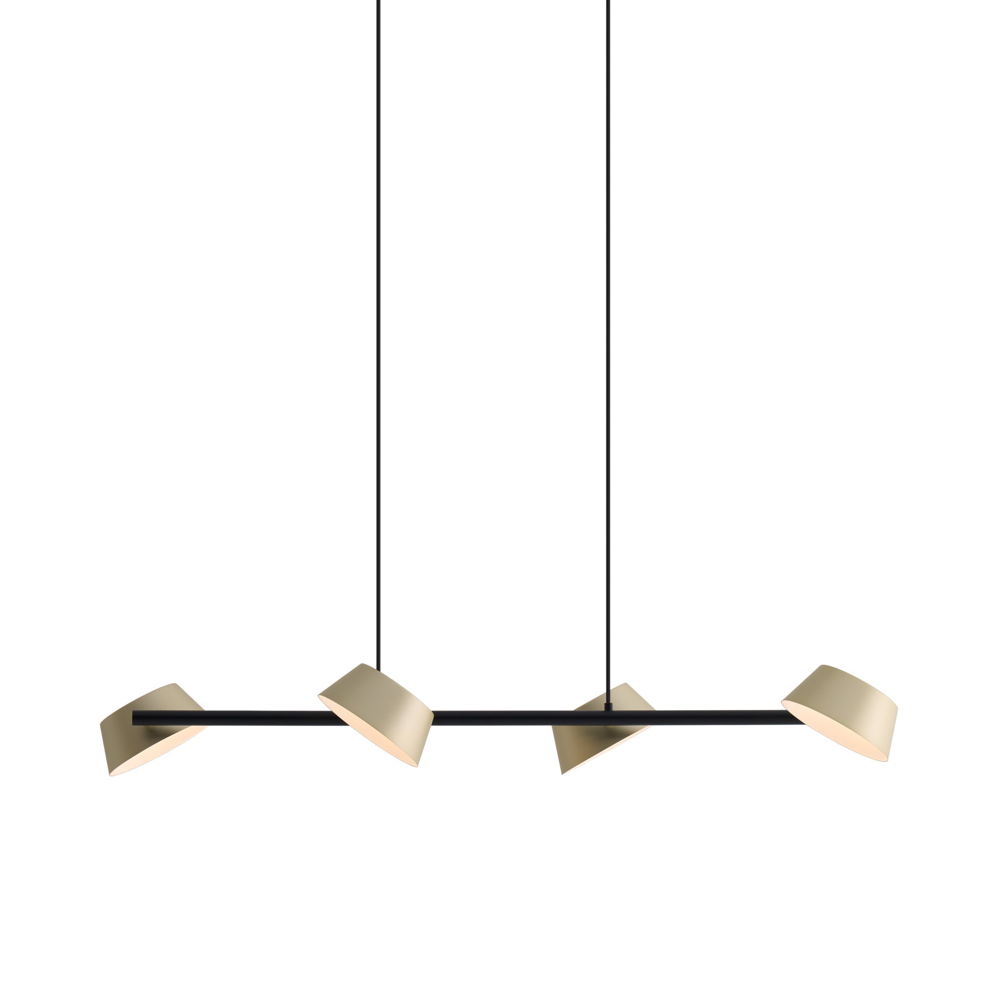 Suspension linéaire DEL circulaire en aluminium métallique sculptural 132PL4