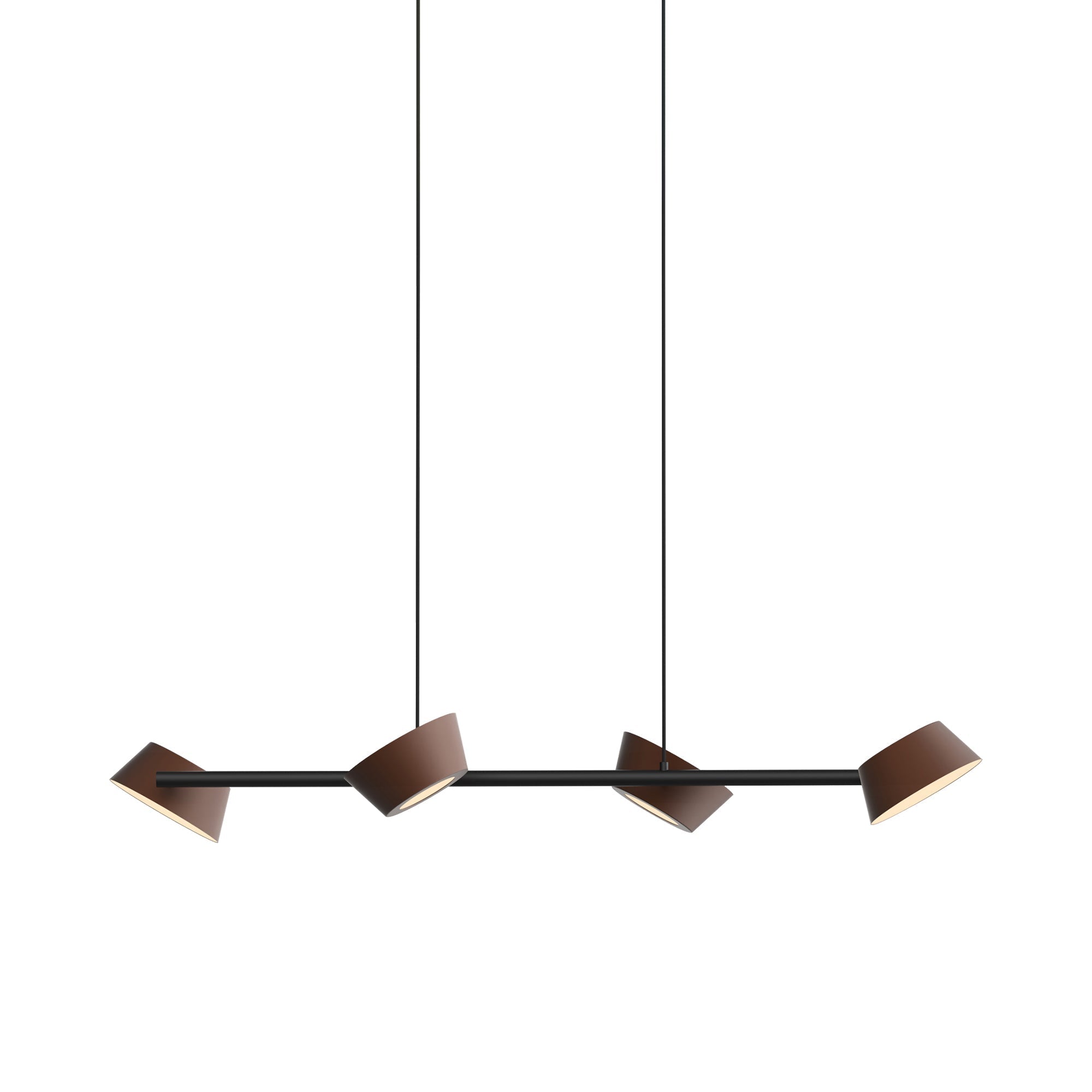 Suspension linéaire DEL circulaire en aluminium métallique sculptural 132PL4
