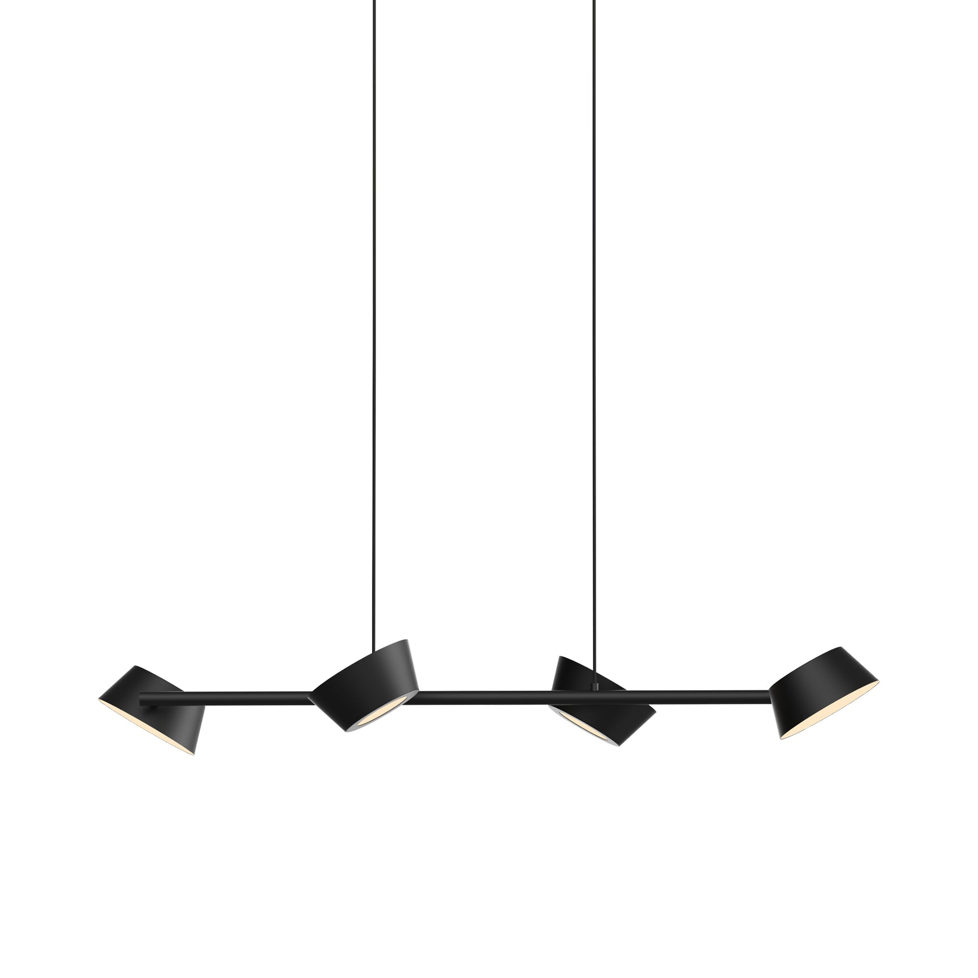 Suspension linéaire DEL circulaire en aluminium métallique sculptural 132PL4