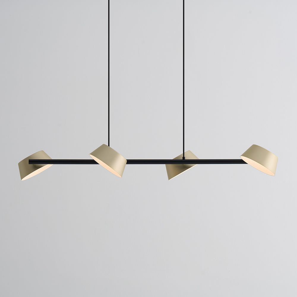 Suspension linéaire DEL circulaire en aluminium métallique sculptural 132PL4