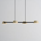Suspension linéaire DEL circulaire en aluminium métallique sculptural 132PL4