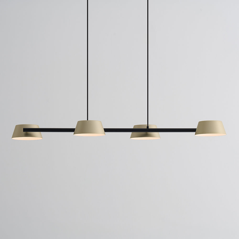 Suspension linéaire DEL circulaire en aluminium métallique sculptural 132PL4