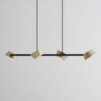 Suspension linéaire DEL circulaire en aluminium métallique sculptural 132PL4