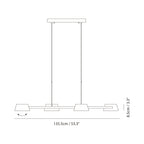 Suspension linéaire DEL circulaire en aluminium métallique sculptural 132PL4