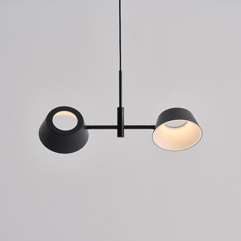 Suspension LED sculpturale creuse en métal