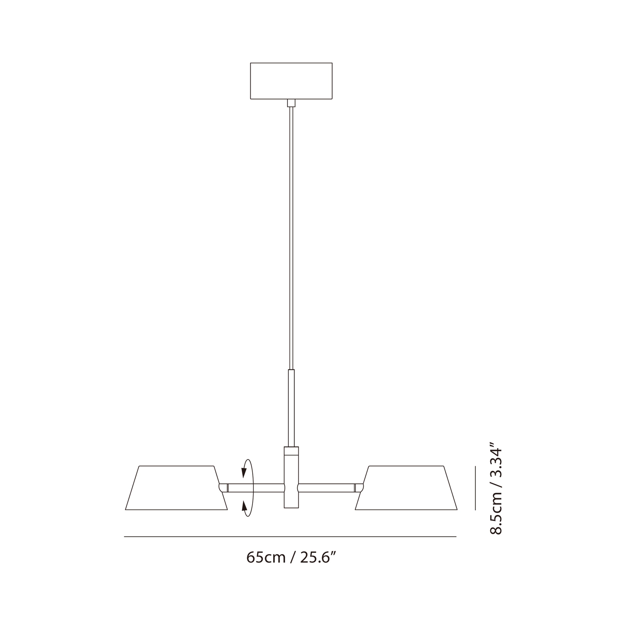 Suspension LED sculpturale creuse en métal