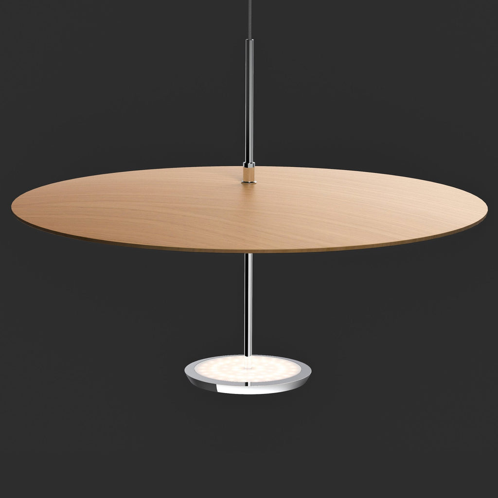 Suspension LED rétro en aluminium et tissu