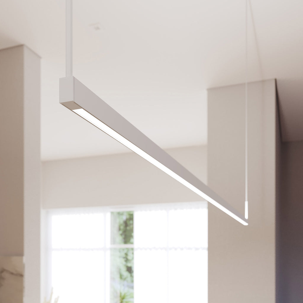 Suspension linéaire à DEL en aluminium et acrylique à profil mince