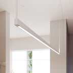 Suspension linéaire à DEL en aluminium et acrylique à profil mince