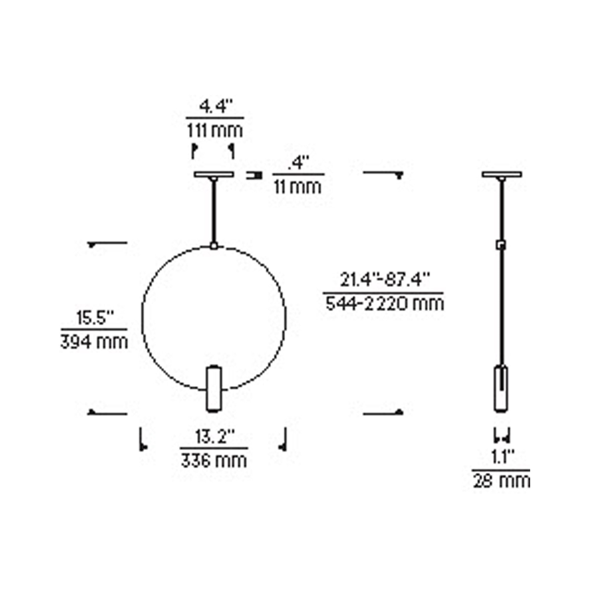 Mini-suspension LED basse tension "Round Up & Down"
