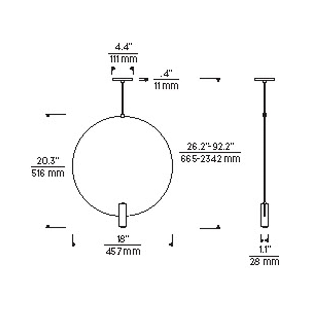 Mini-suspension LED basse tension "Round Up & Down"