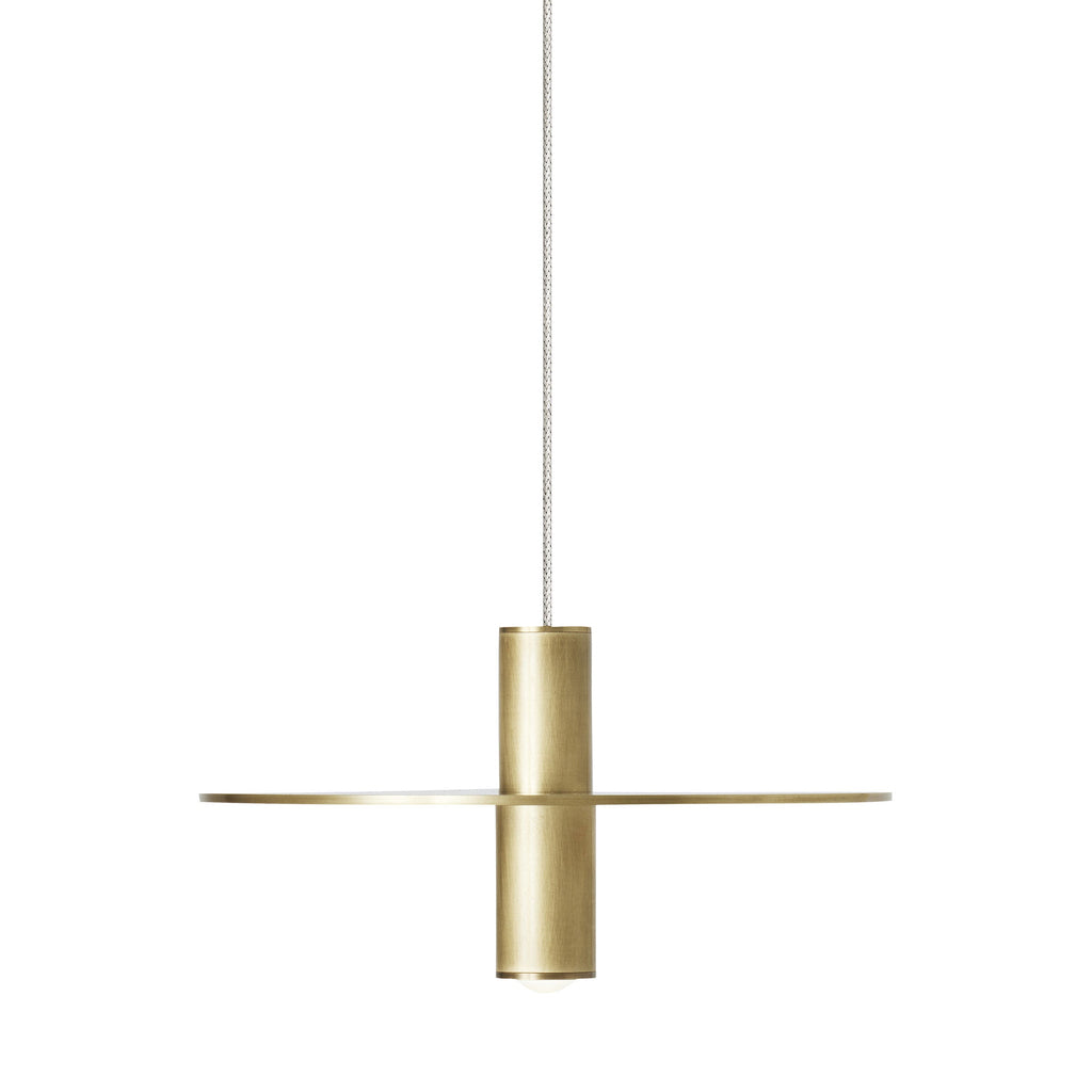 Mini suspension LED basse tension à anneau métallique en laiton