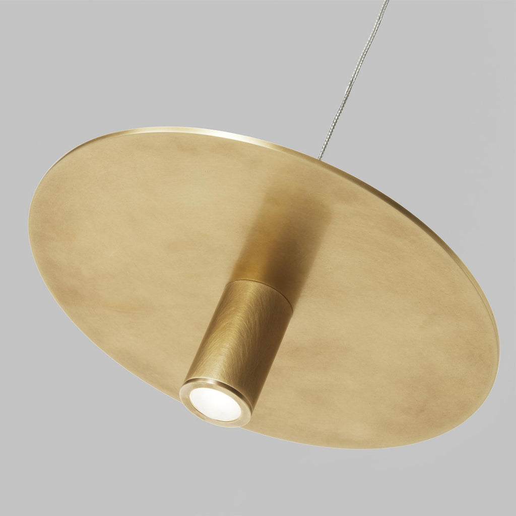 Mini suspension LED basse tension à anneau métallique en laiton